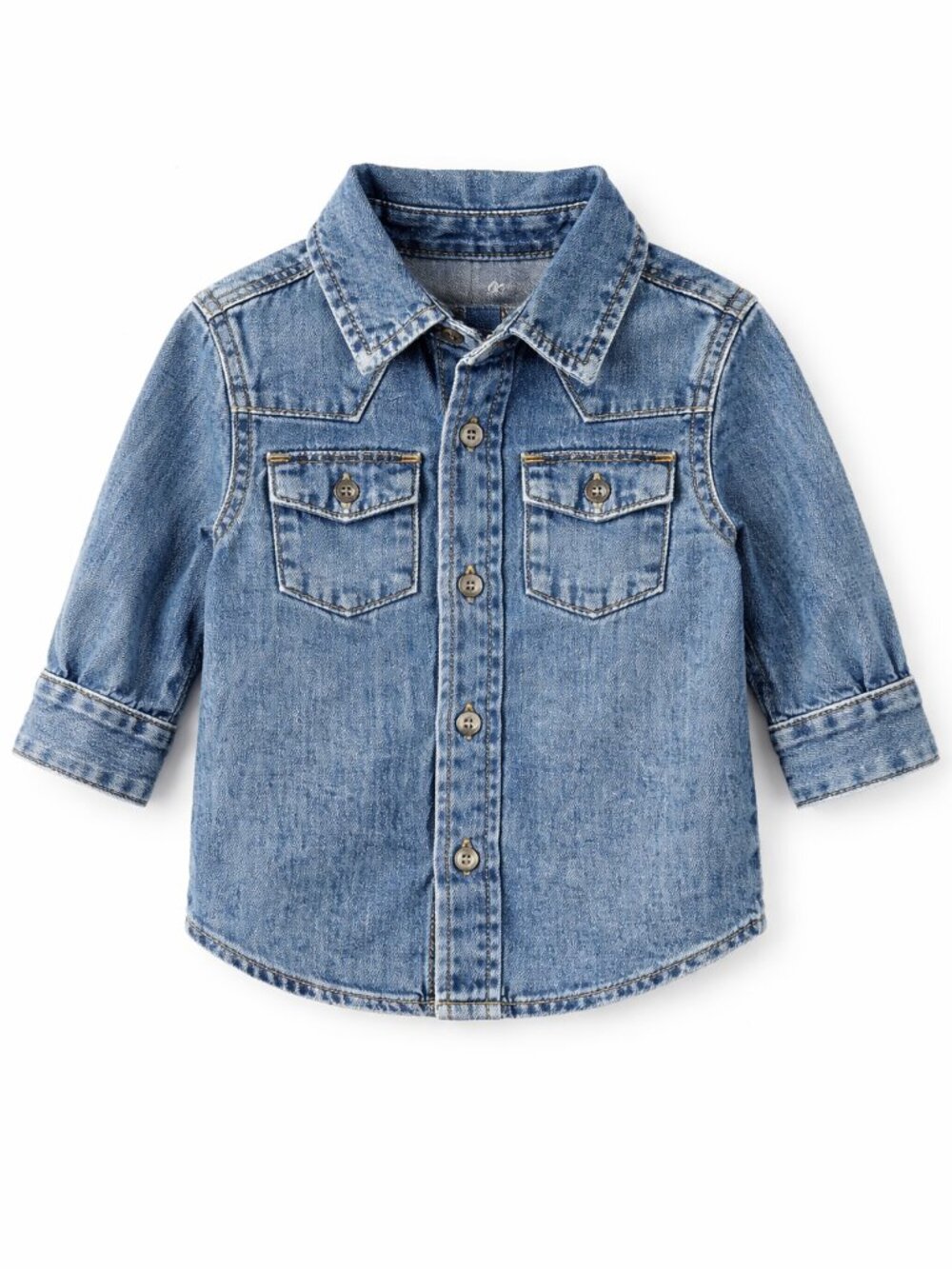 NWOT Cat & Jack Toddler Boy Denim Button Down Shirt 2T Classic Blue Jean Shirt